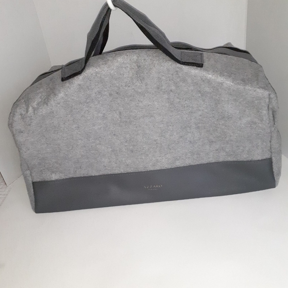 NEW Azzaro Gray Felt Weekend Duffel - Picture 1 of 8